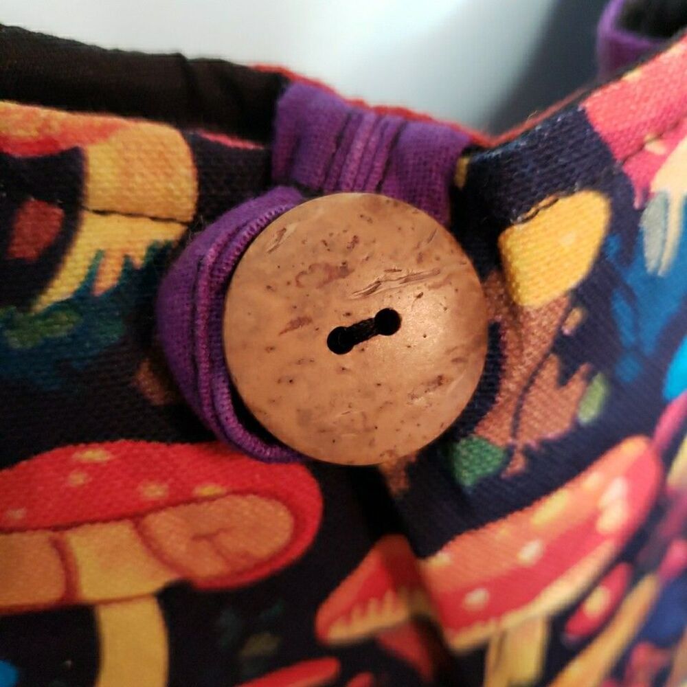 Mushroom Crossbody Hobo Bag Tie Dye Fabric Woodland Fairy Purse Handmade Nepal - Picture 6 of 16